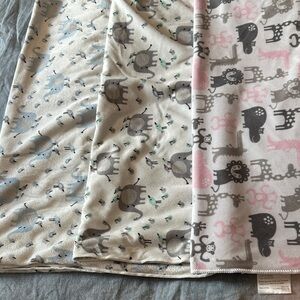 Set of 3 Adorable Animal Print Baby Blankets